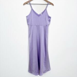 Anthropologie Daily Practice Dress Womens‎ XS Purple Satin Slip Dress Feminine